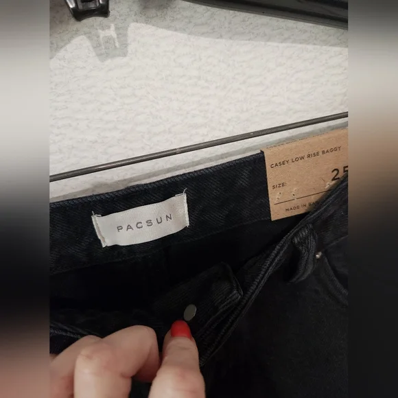 PacSun Casey Lowrise Baggy Wide Leg Jeans Black 25 - Picture 8 of 8